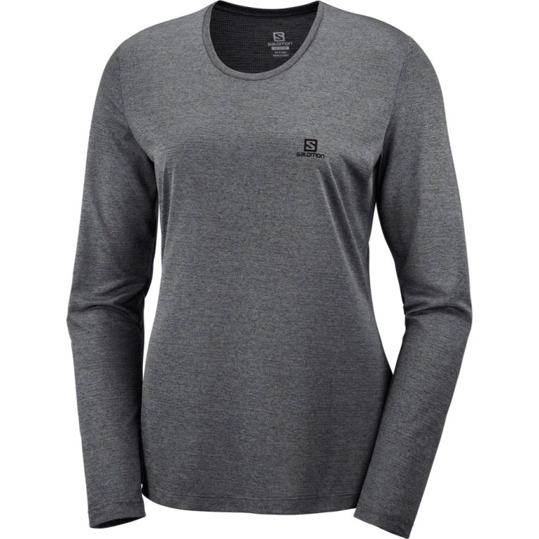 Black Salomon Agile Long Sleeve Women's T-Shirts | PH 64580J